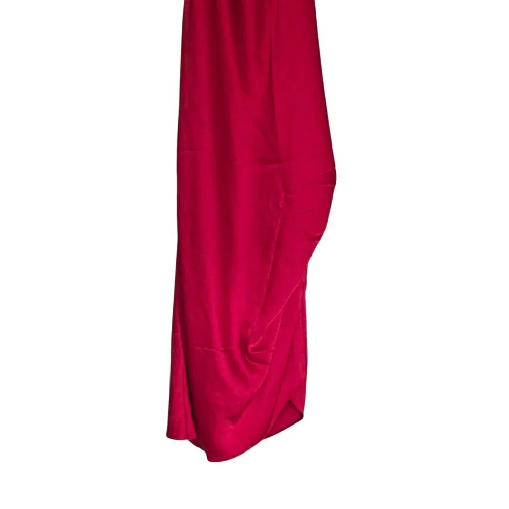 NWT Women's - Gianni Bini Peyton Red Satin Halter Dress, Size 12 - Picture 5 of 10